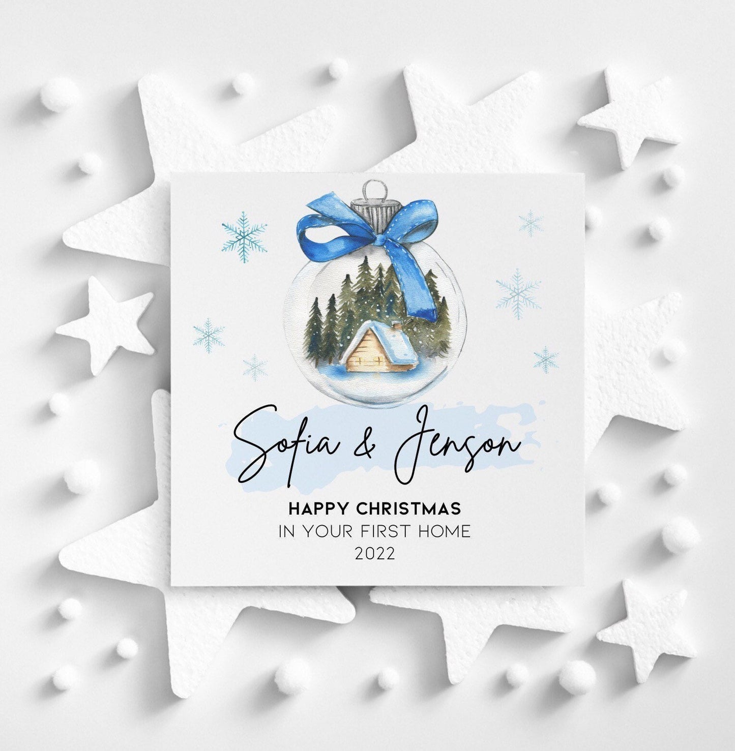 Happy Christmas In Your First Home Card for couples new home, daughter 1st Xmas in new house, first Christmas together card