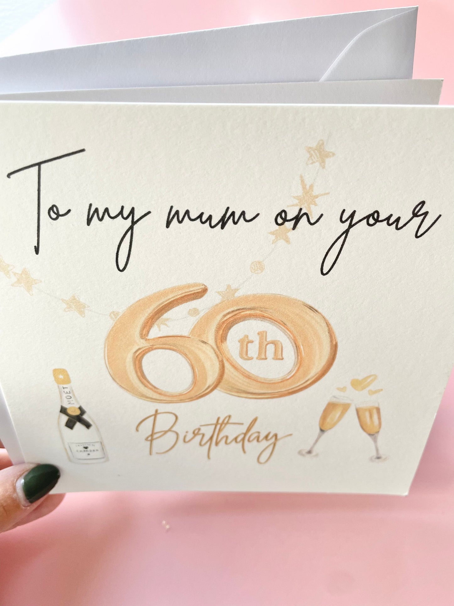 To my mum on your 60th birthday card, personalised greeting card for big birthdays, 60th, 70th, 80th card for mother grandma nanny