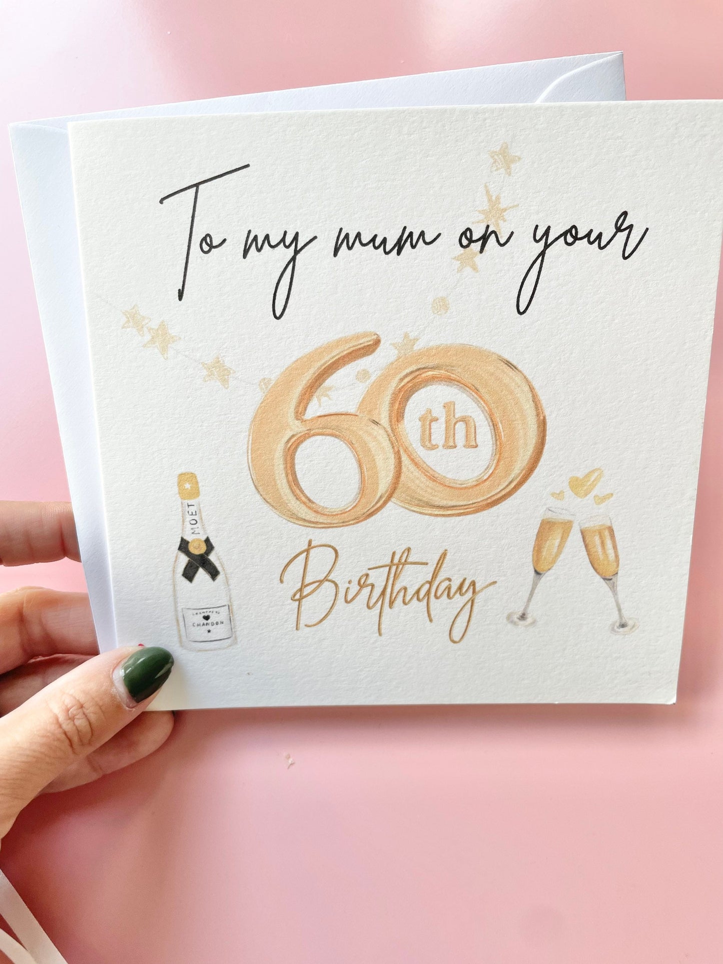 To my mum on your 60th birthday card, personalised greeting card for big birthdays, 60th, 70th, 80th card for mother grandma nanny