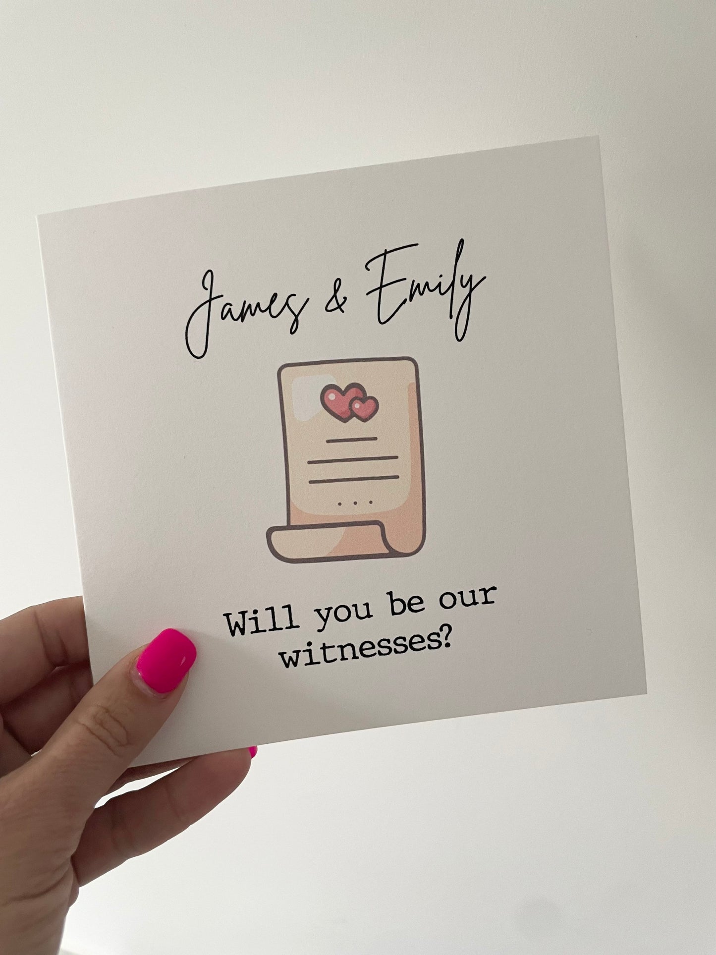 Will you be my our witnesses card, marriage witness proposal, please be our witness on our wedding day, registry office, small ceremony