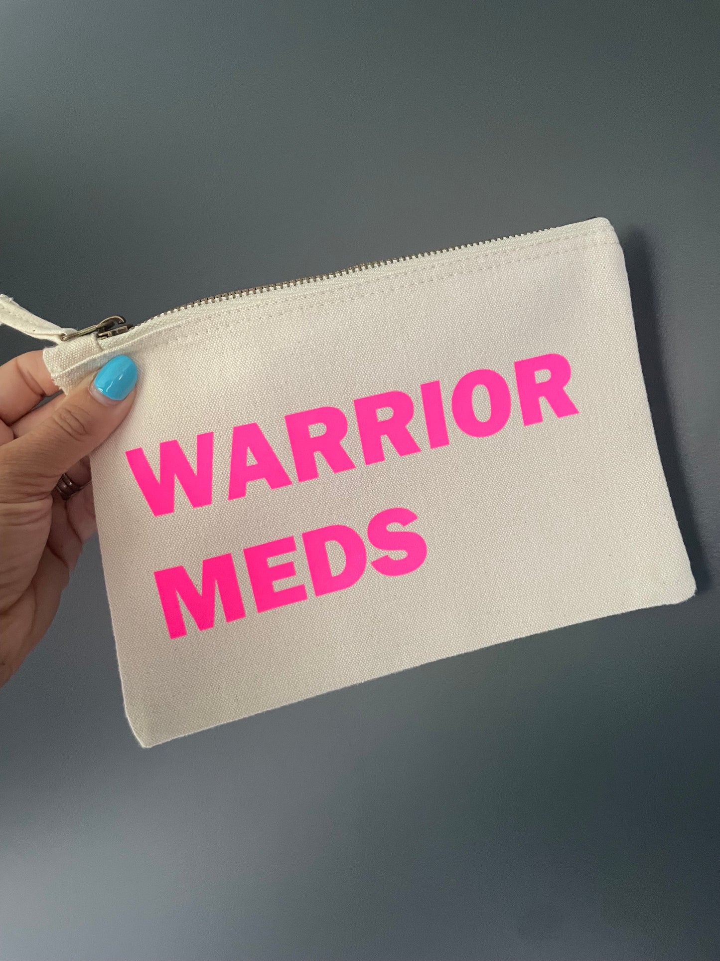 Warrior meds pouch, cancer chemo crap bag for tablets, travel bag for all chemo stuff on holiday, cancer get well soon gift