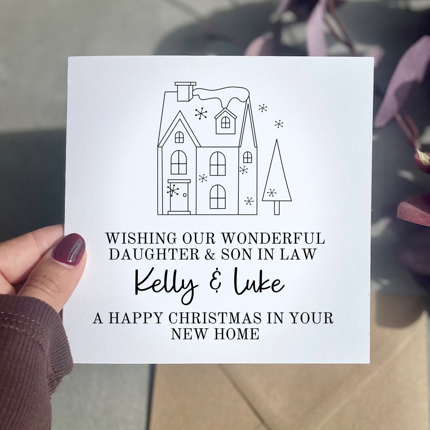 Daughter & Son in law first Christmas In New Home Card, Personalised Xmas card for daughter whose moved house in 2024