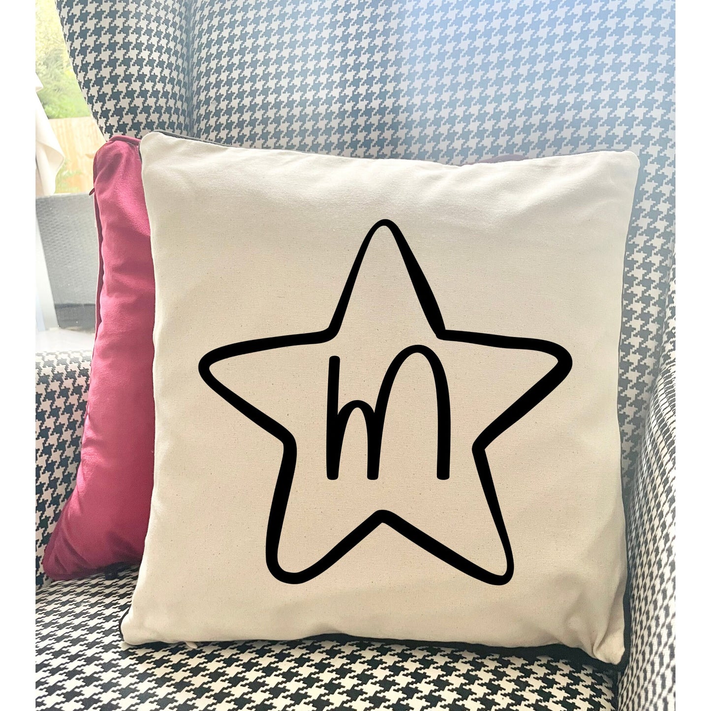 Personalised Initial Cushion Cover for Children bedroom and Nursery, New Baby Gift, Son, Daughter, Grandchildren Christmas Gift Ideas