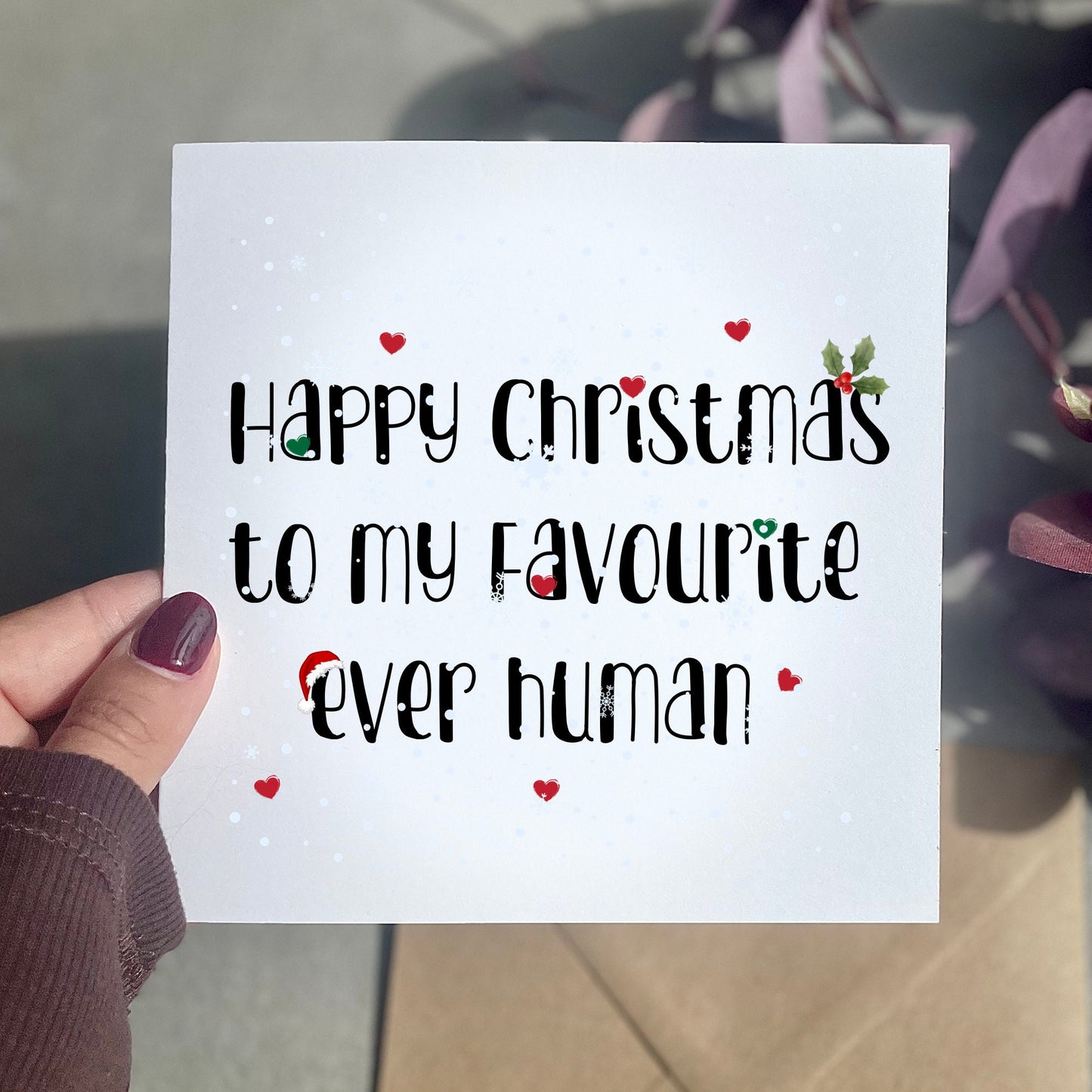 Happy Christmas to my favourite human from pet dog or cat, dog parent christmas cards, Xmas card from the dog