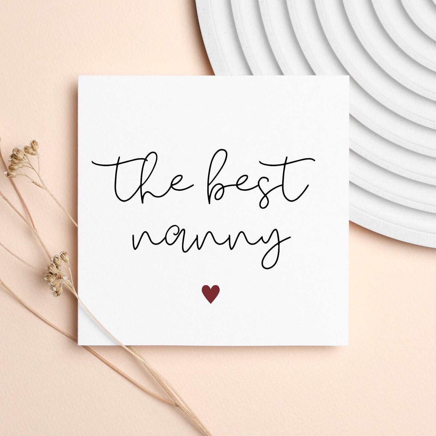The best mum card, Mother’s Day card, birthday card for mummy, Nan, nanny, grandma, granny. Berry coloured heart theme simple cards