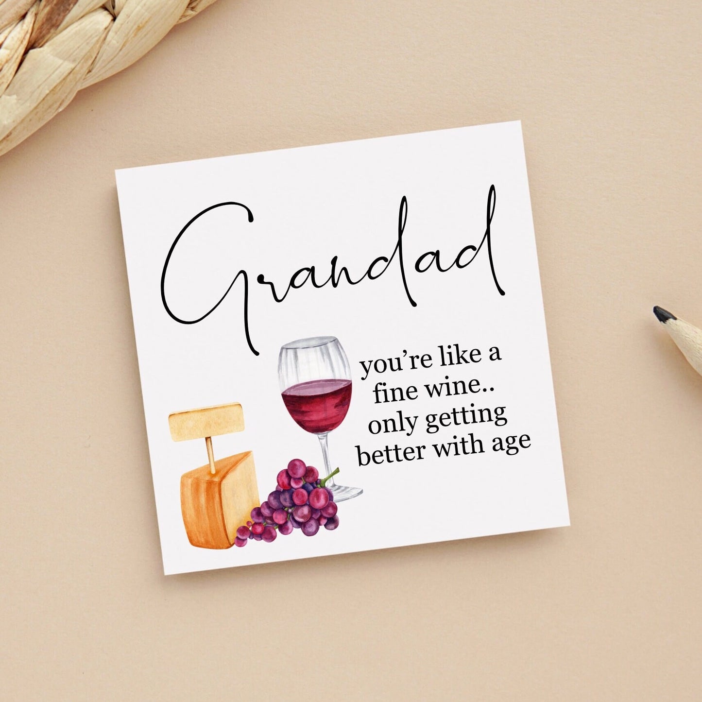 Grandad Birthday Card, Dad Cards, Grandad Jokey Birthday Card, Personalised Card, Wine Birthday Card