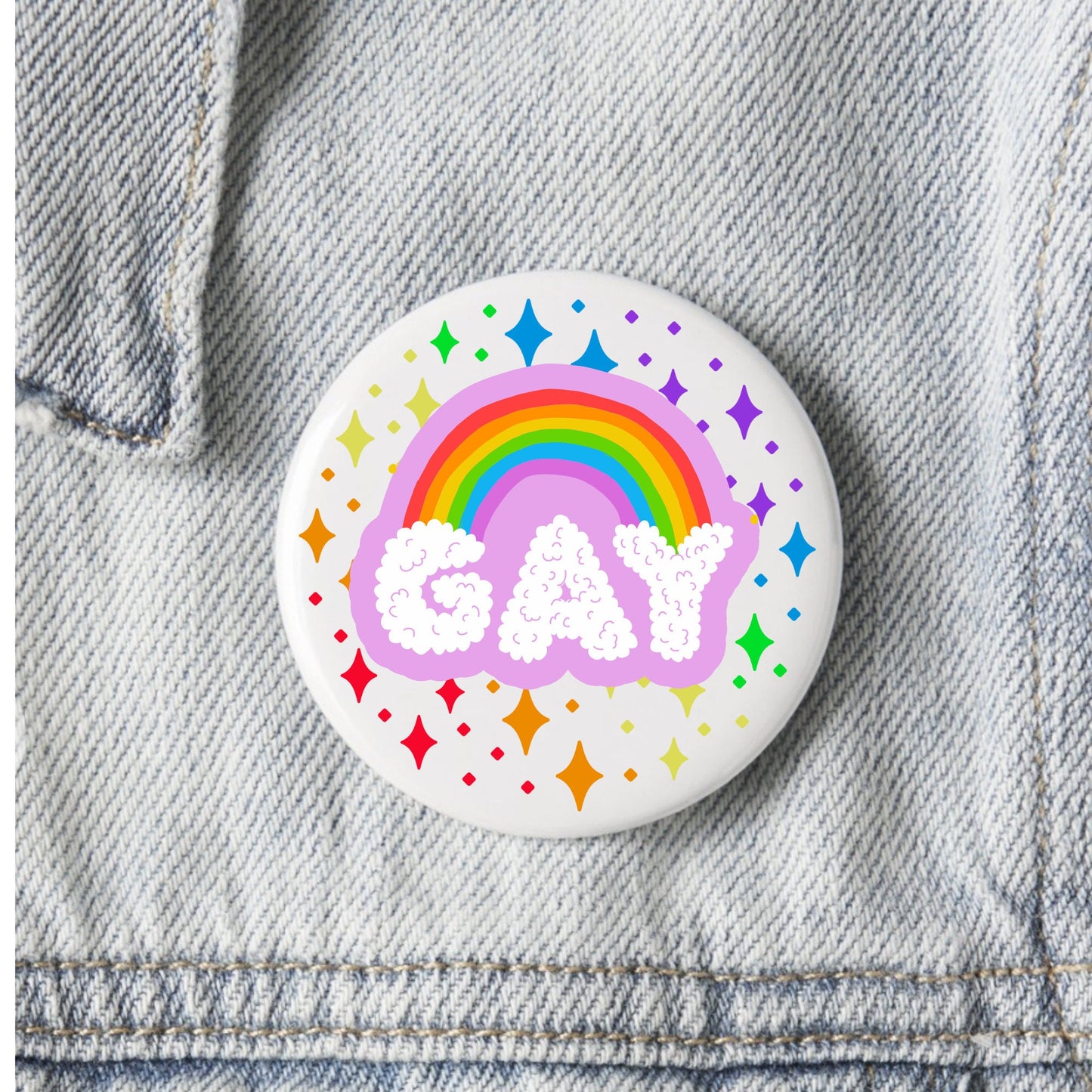 Gay Badge, Rainbow Badge, Pride Month Badge, Large 58mm Badge, Lanyard Badge, Pride Party