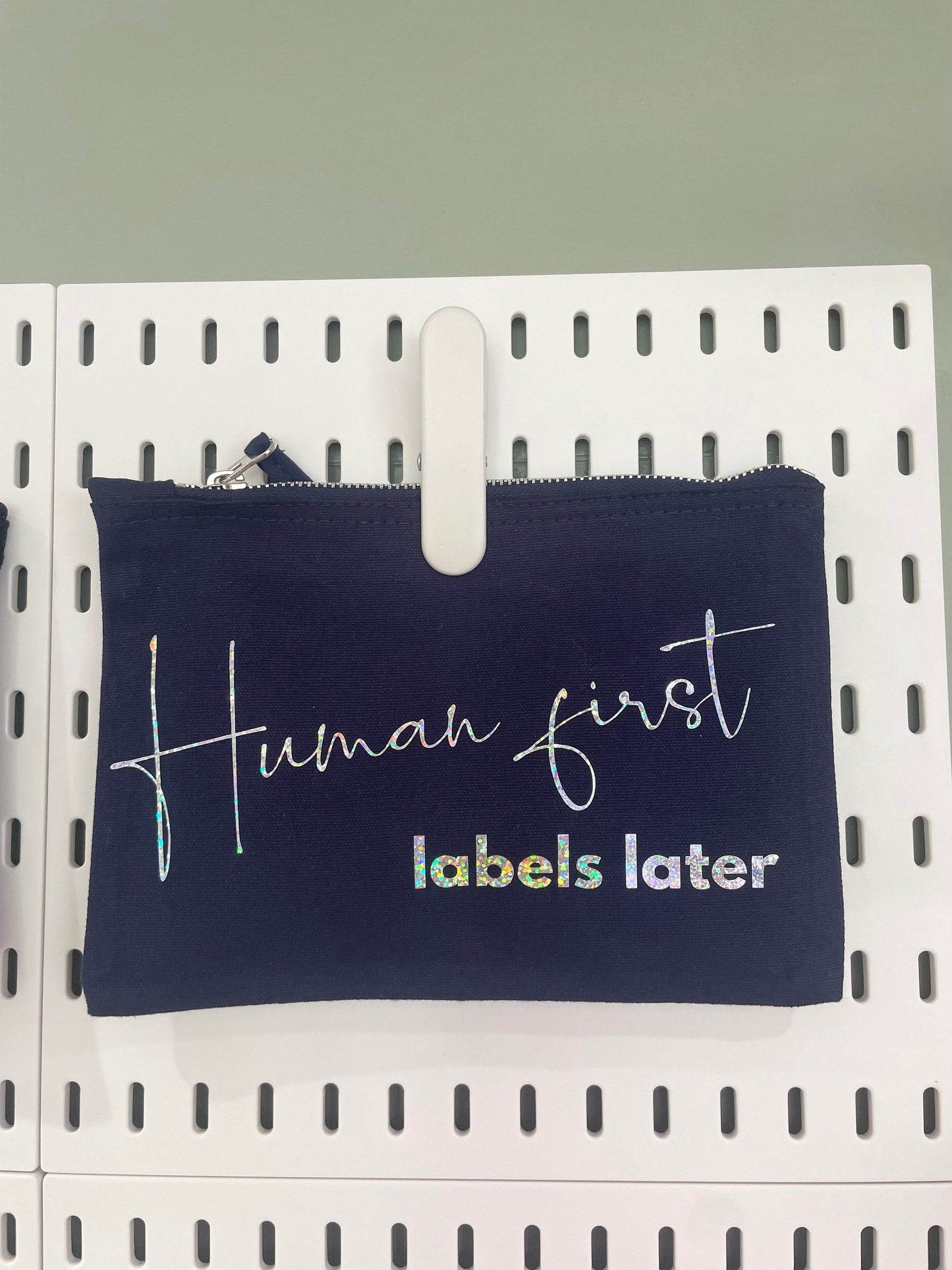 Human First, Labels Later Pouch, LGBTQ Gift, Make Up Case, Toiletry Case For Travel, Gay Dads Father Day Gift, Pride Month Gift Ideas
