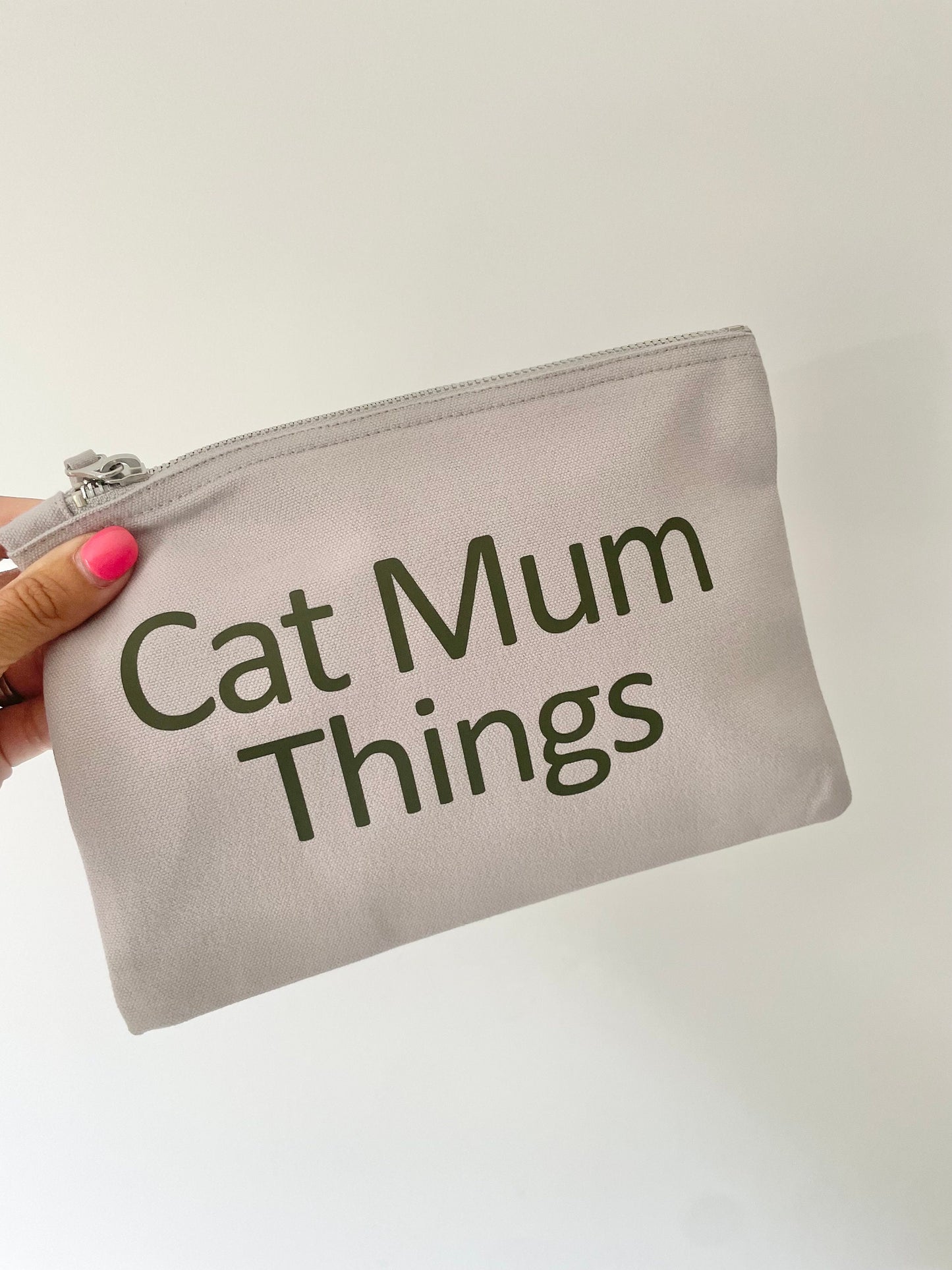 Cat Mum Things, Cat Mumma Pouch For Essentials, Zipped Bag for Cat Things, Crazy cat lady gift ideas