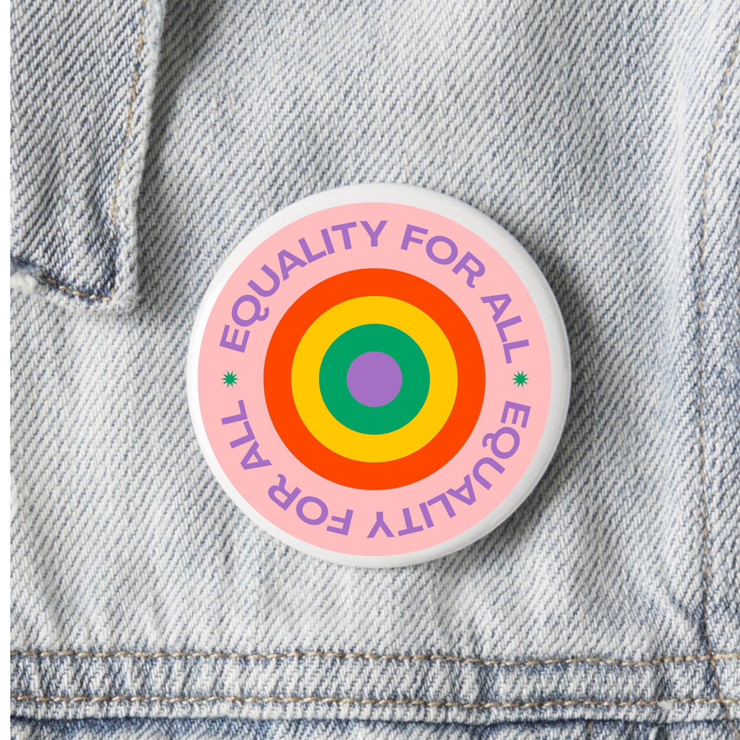 Equality For All Badge, LGBTQ button pin badge, Pride Month Badge, Large 58mm Badge, Lanyard Badge, Pride Party