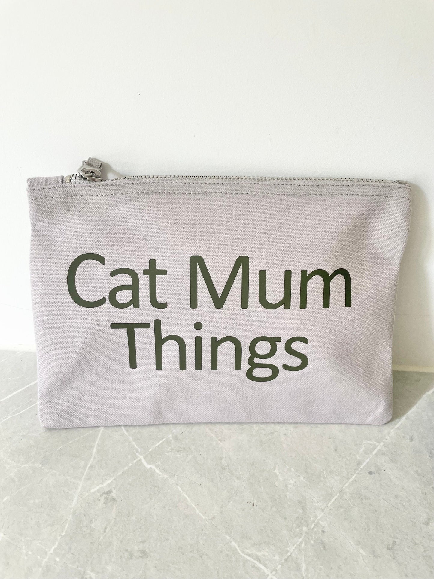 Cat Mum Things, Cat Mumma Pouch For Essentials, Zipped Bag for Cat Things, Crazy cat lady gift ideas