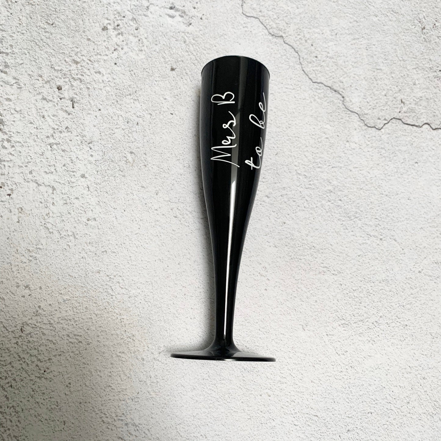 Black plastic, personalised champagne flute, personalised flute for bridesmaid gift, bridesmaid proposal, hen do, bachelorette parties