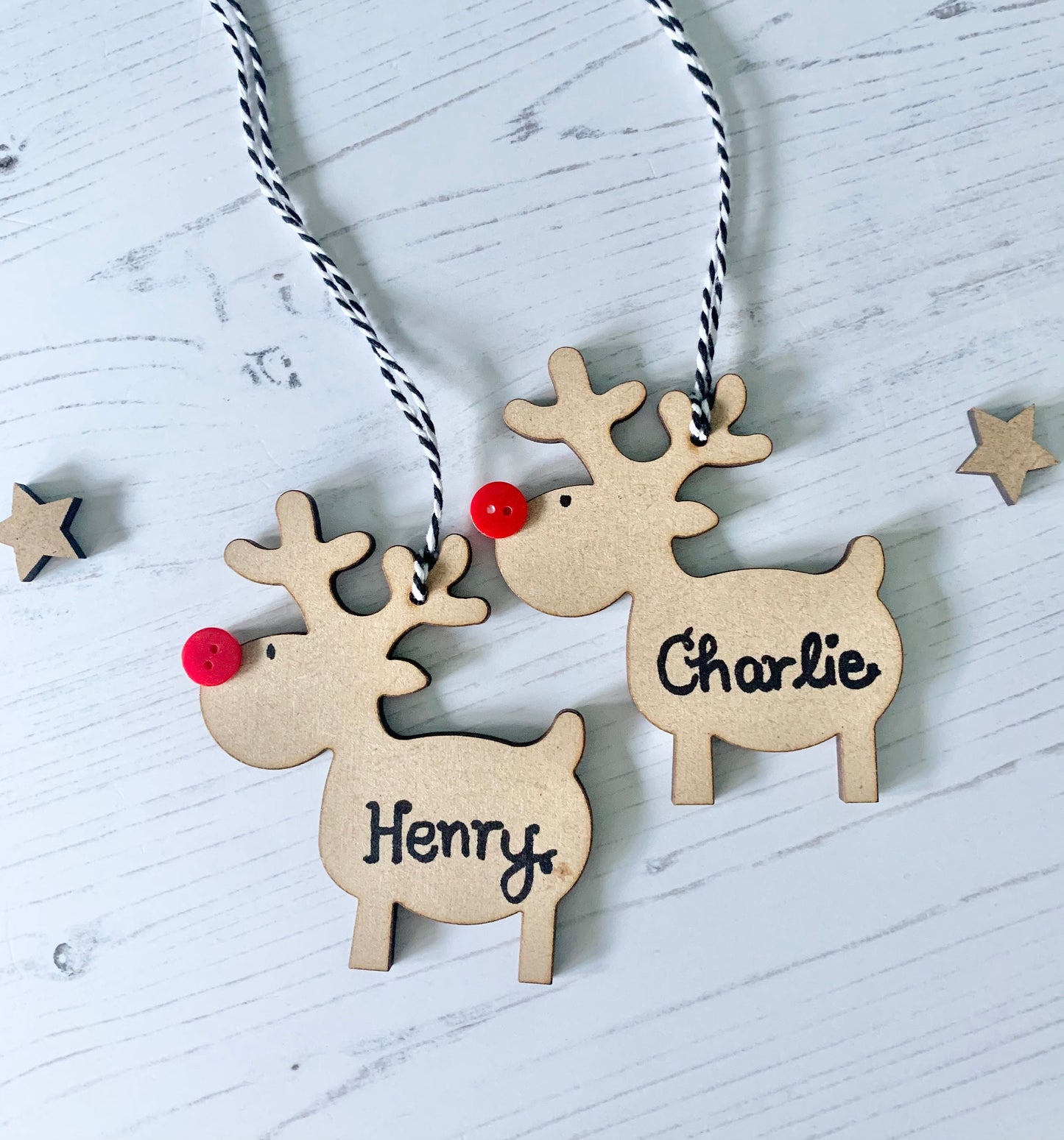 Hanging reindeer christmas decoration, personalised reindeer, hanging reindeer, personalised decoration, christmas tree bauble, christmas