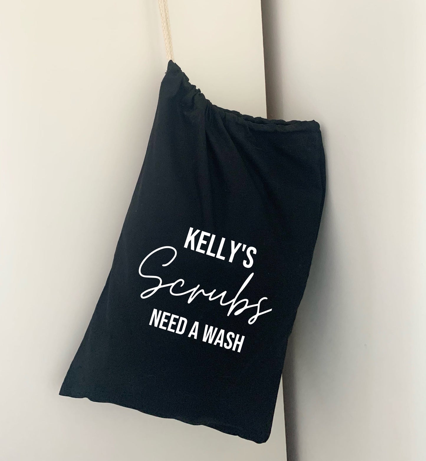 Scrubs laundry bag, personalised scrub bag, nurses and doctor scrubs, nhs worker workwear wash bag, gifts for nurses and healthcare workers