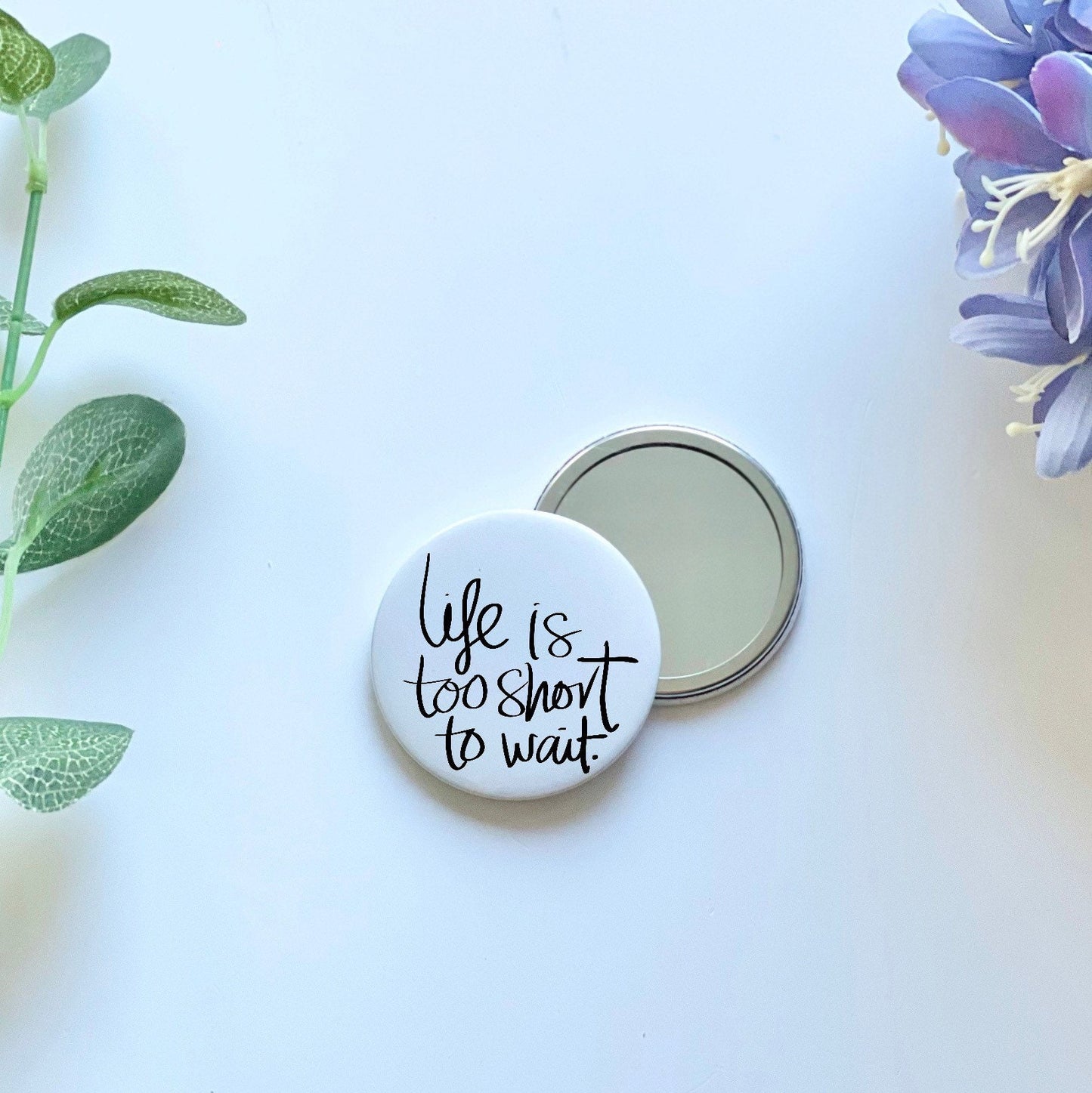 Personalised compact mirror, positivity quote pocket mirror, Mother’s Day gift, small token gifts, friend birthday presents, bridesmaid gift