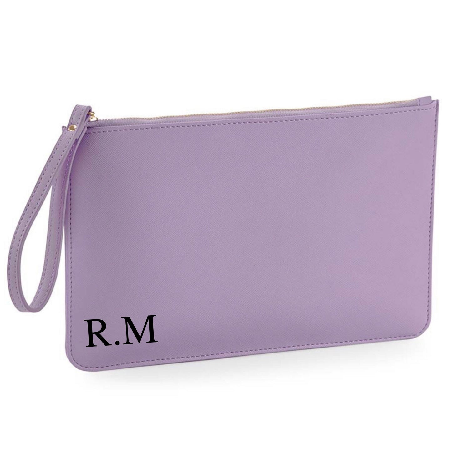 Bridesmaid pouch, bridesmaid proposal gift, personalised initial leatherette clutch wristlet bag, maid of honour gifts