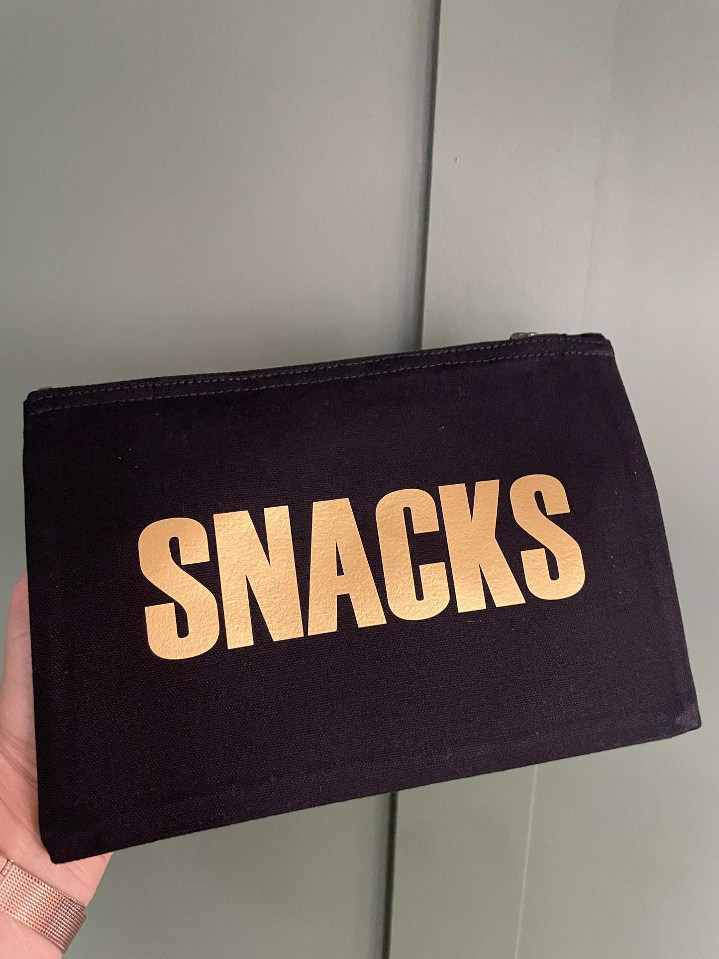 Snack bag, travel snacks pouch, black handbag organiser, gift for mums, mum present, kids snack bag, gift for him, food storage