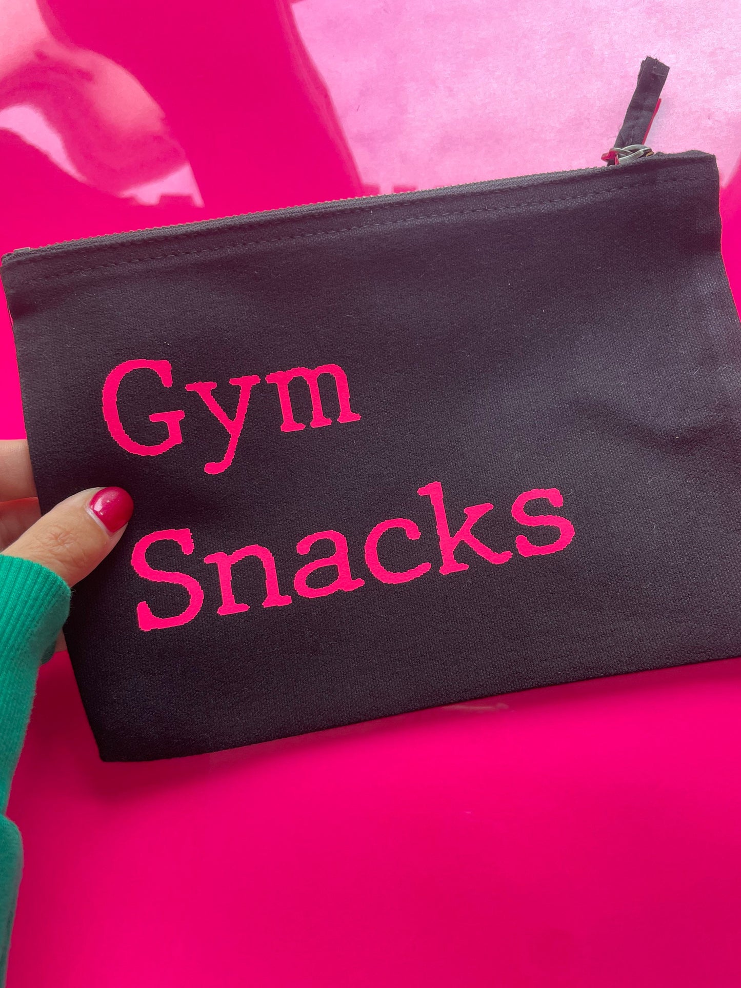 Gym Snacks pouch bag, personalised gym pouch for protein bars or energy drinks, Father’s Day gift for dads
