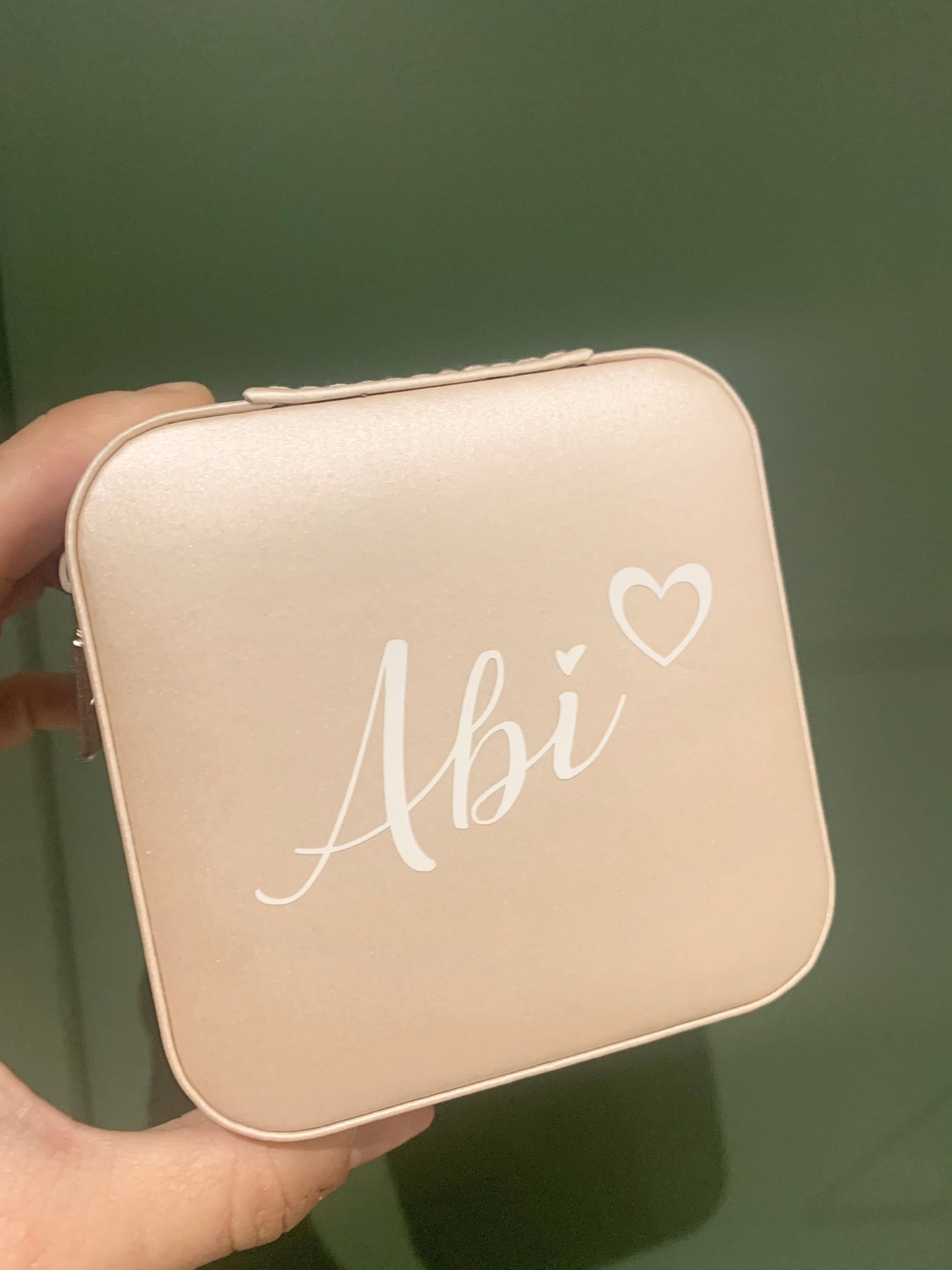Personalised travel jewellery case, blush pink mini jewel box, birthday gift, gift for her, bridesmaid proposal gift, Valentine’s Day gift