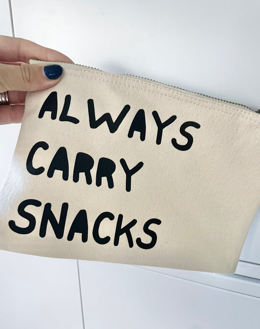 Always Carry Snacks, Pouch for Travel Snacks, Birthday Gift Idea, Toddler Snack Bag, Mum Bag Organisers, Christmas Stocking Fillers