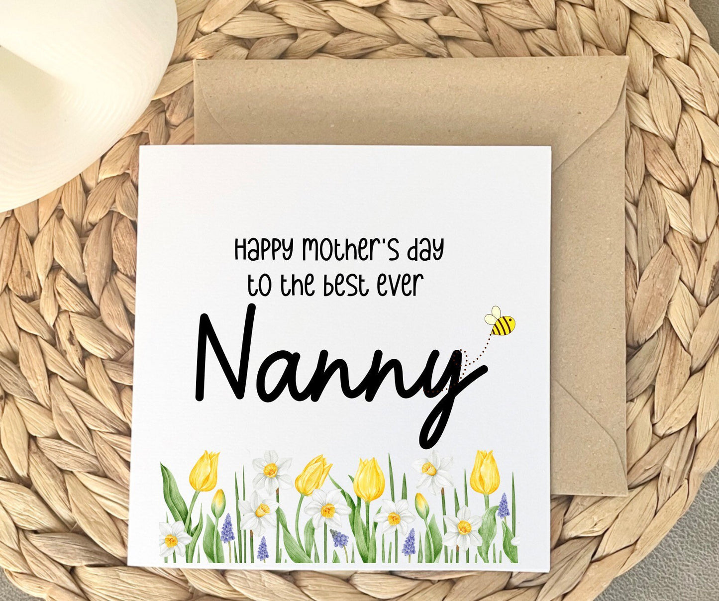 Happy Mother’s Day to the best ever nanny, mum day card for Grandma or Nan card from grandchildren on Mother’s Day