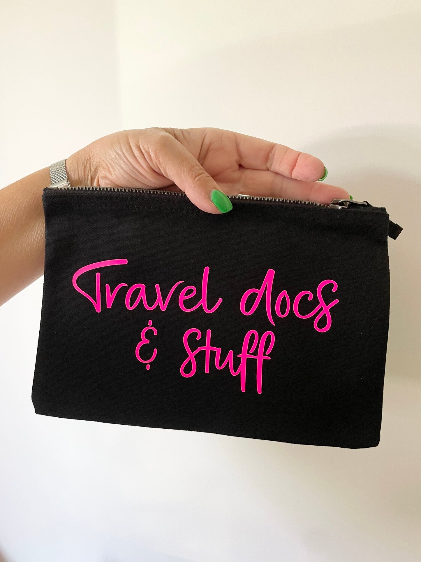 Travel docs pouch, cabin bag organiser, passport and tickets pouch, in flight bag, holiday essentials, gifts for traveller
