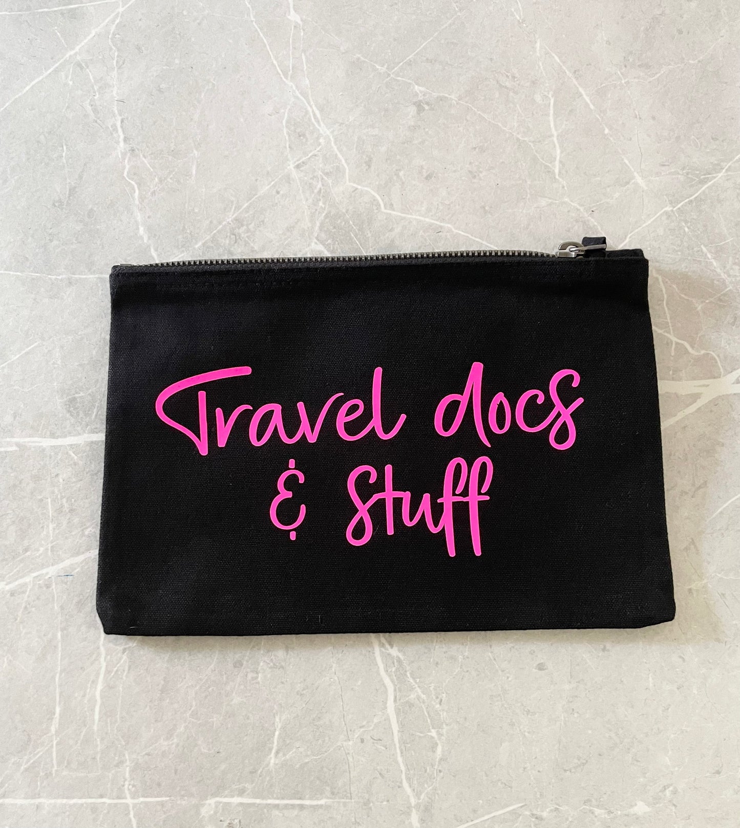 Travel docs pouch, cabin bag organiser, passport and tickets pouch, in flight bag, holiday essentials, gifts for traveller