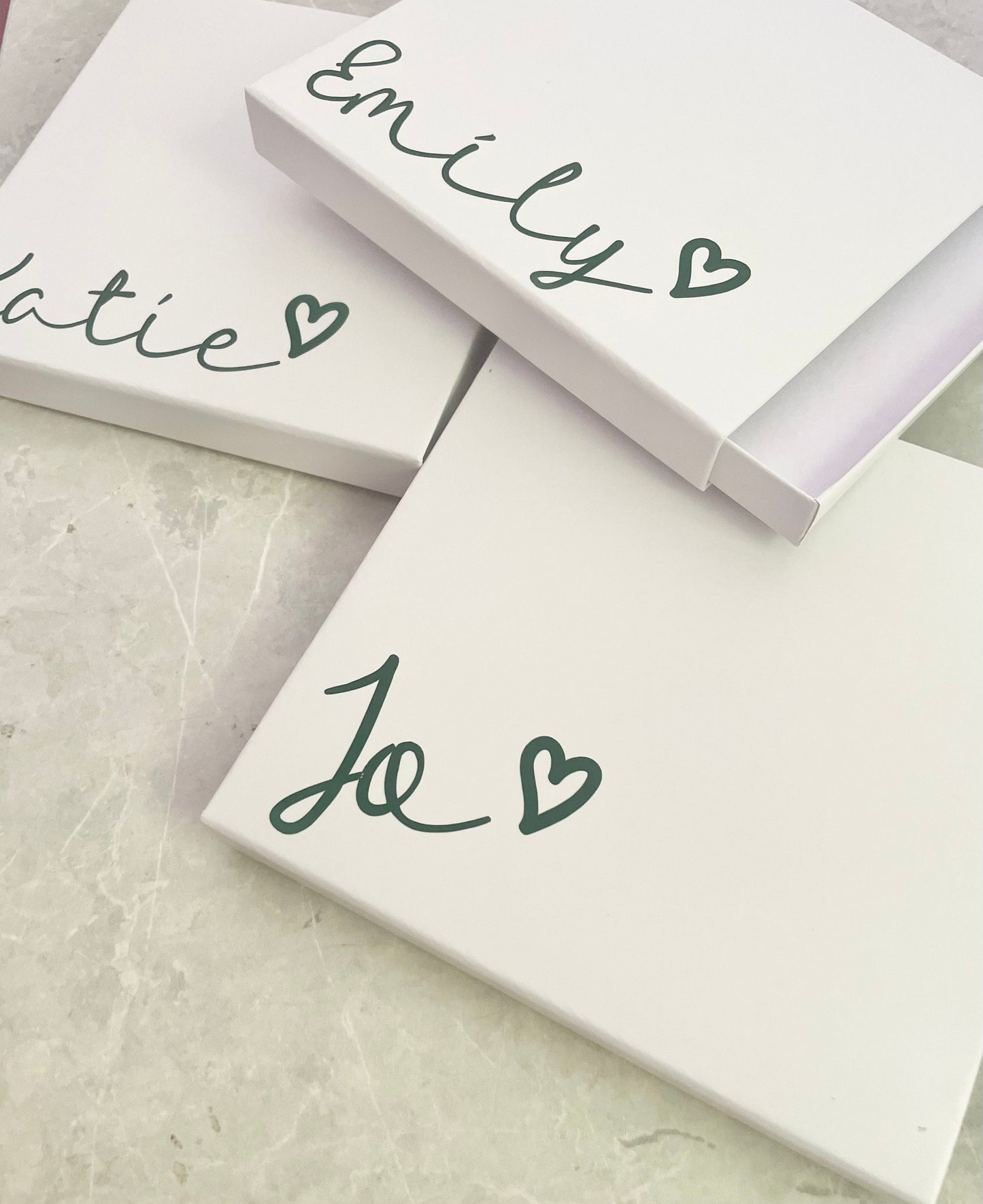 Named Jewellery Gift Box and Bag, White Matchbox Box for Bracelets, Necklaces and Watches. Bridesmaid Gift Idea