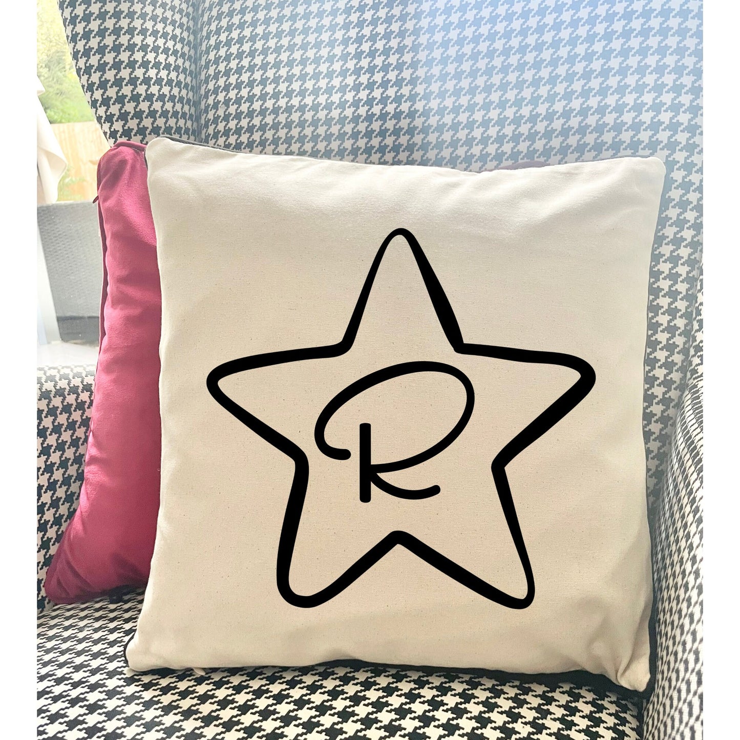 Personalised Initial Cushion Cover for Children bedroom and Nursery, New Baby Gift, Son, Daughter, Grandchildren Christmas Gift Ideas