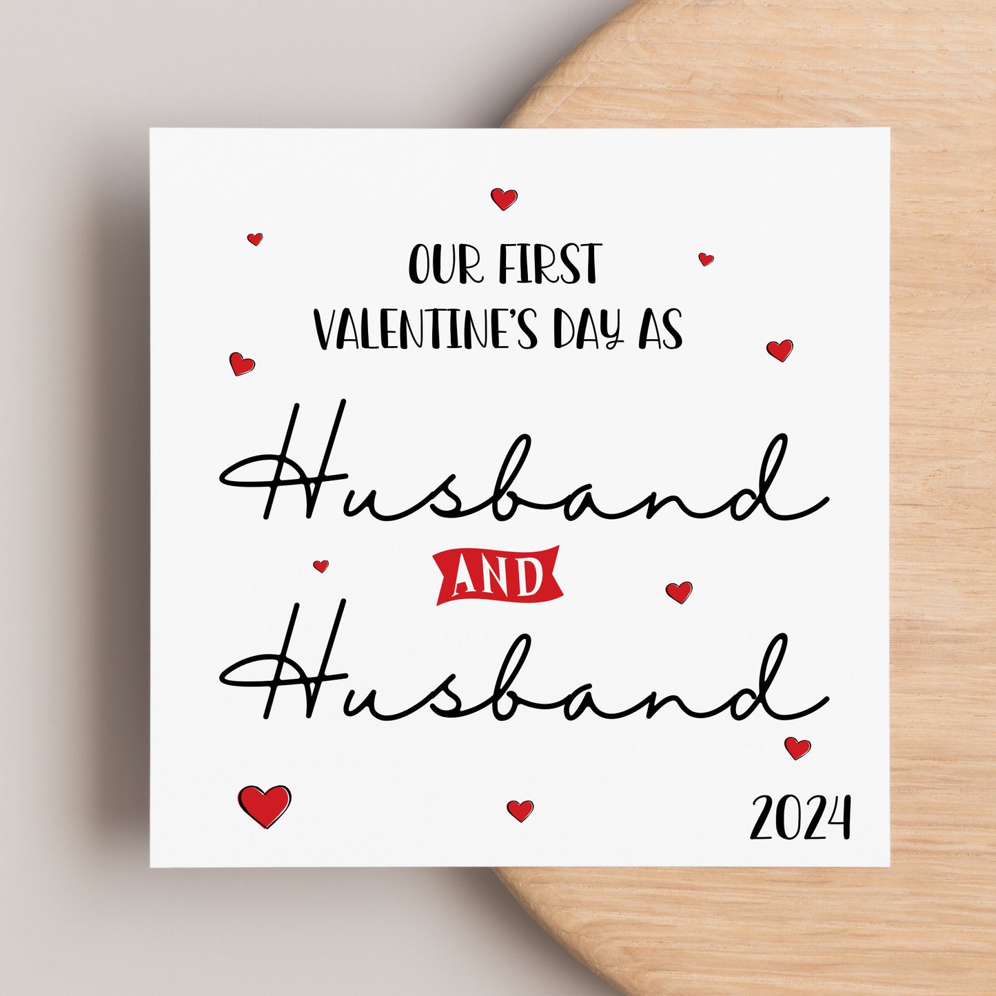 Our first Valentine’s Day as Husband and Husband 2024 card, LGBTQ first valentines married, gay valentines cards