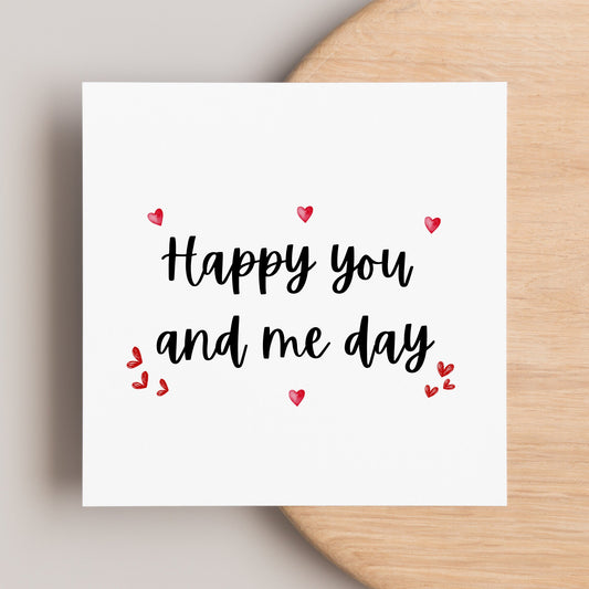 Anniversary card, husband and wife wedding anniversary, happy you and me day, boyfriend anniversary card, girlfriend cards first anniversary