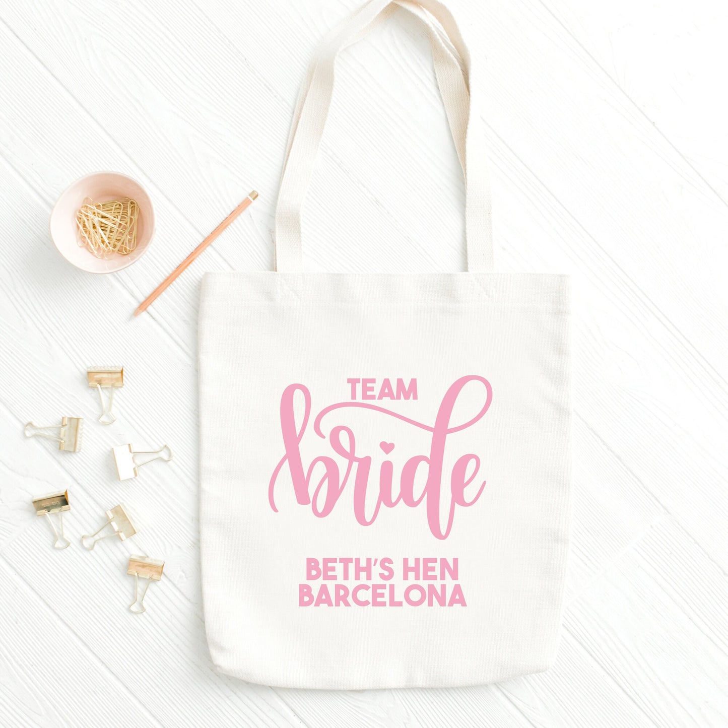Team Bride Tote Bag, Hen Do Tote Bag, Bachelorette Tote Bag, Personalised Hen Party & Wedding Tote Bags