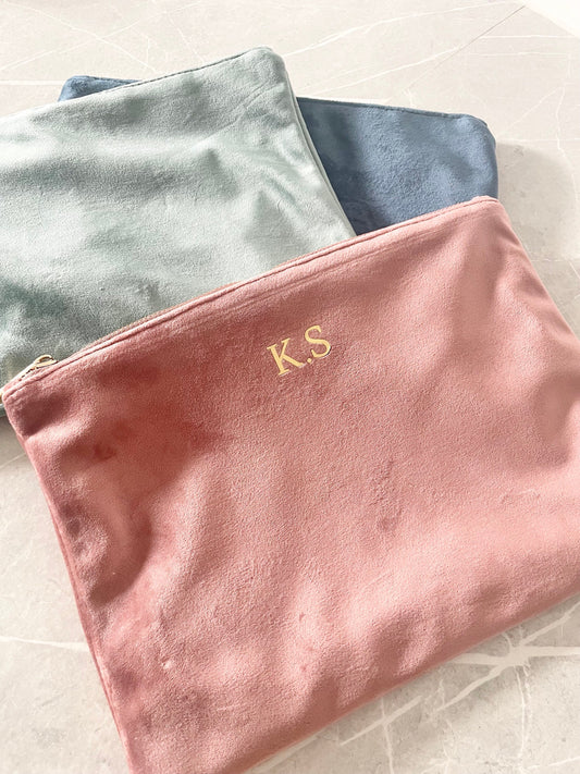 Velvet Pouch, Personalised Toiletry Case, Bridesmaid Proposal Gift, Bride Gift, Make up Bag, Best Friend Birthday Present Idea