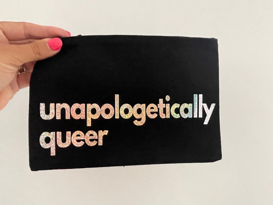 Unapologetically Queer Pouch, LGBTQ Gift, Make Up Case, Toiletry Case For Travel, Gay Dads Father Day Gift, Pride Month Gift Ideas