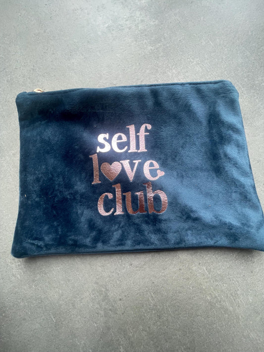 Velvet Toiletry / Makeup Case, Self love Club, Friend Birthday Gift, Christmas Gift, Teenage Girl Present Ideas