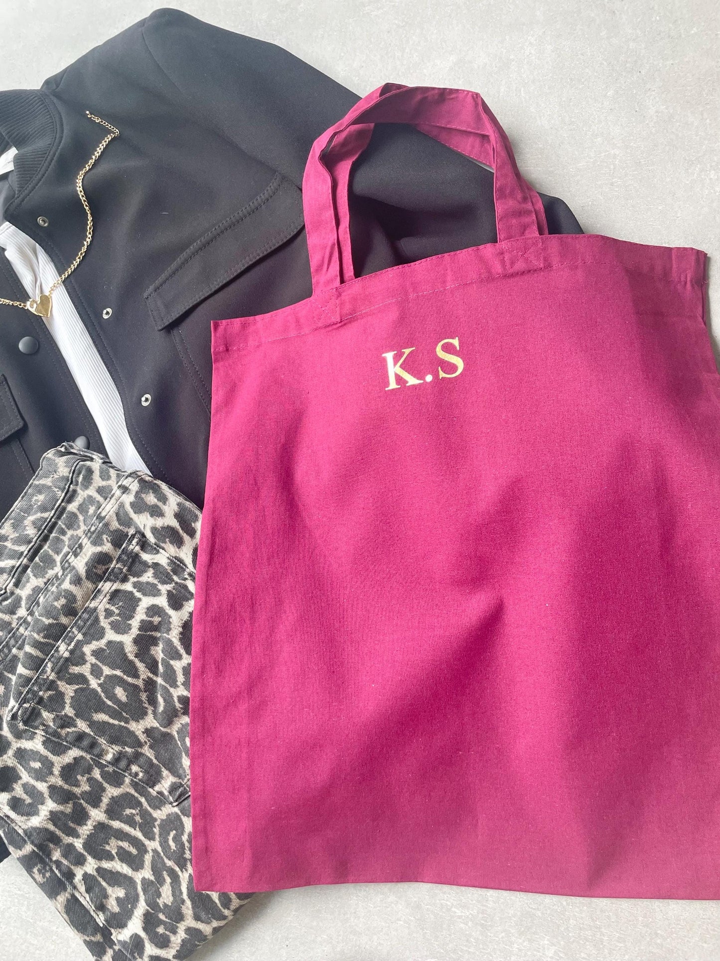Burgundy Personalised Shopping Tote Bag, Autumn Fashion Shopper Cotton Bag, Shopping Day Running Errands Bag, Best Friend Gift