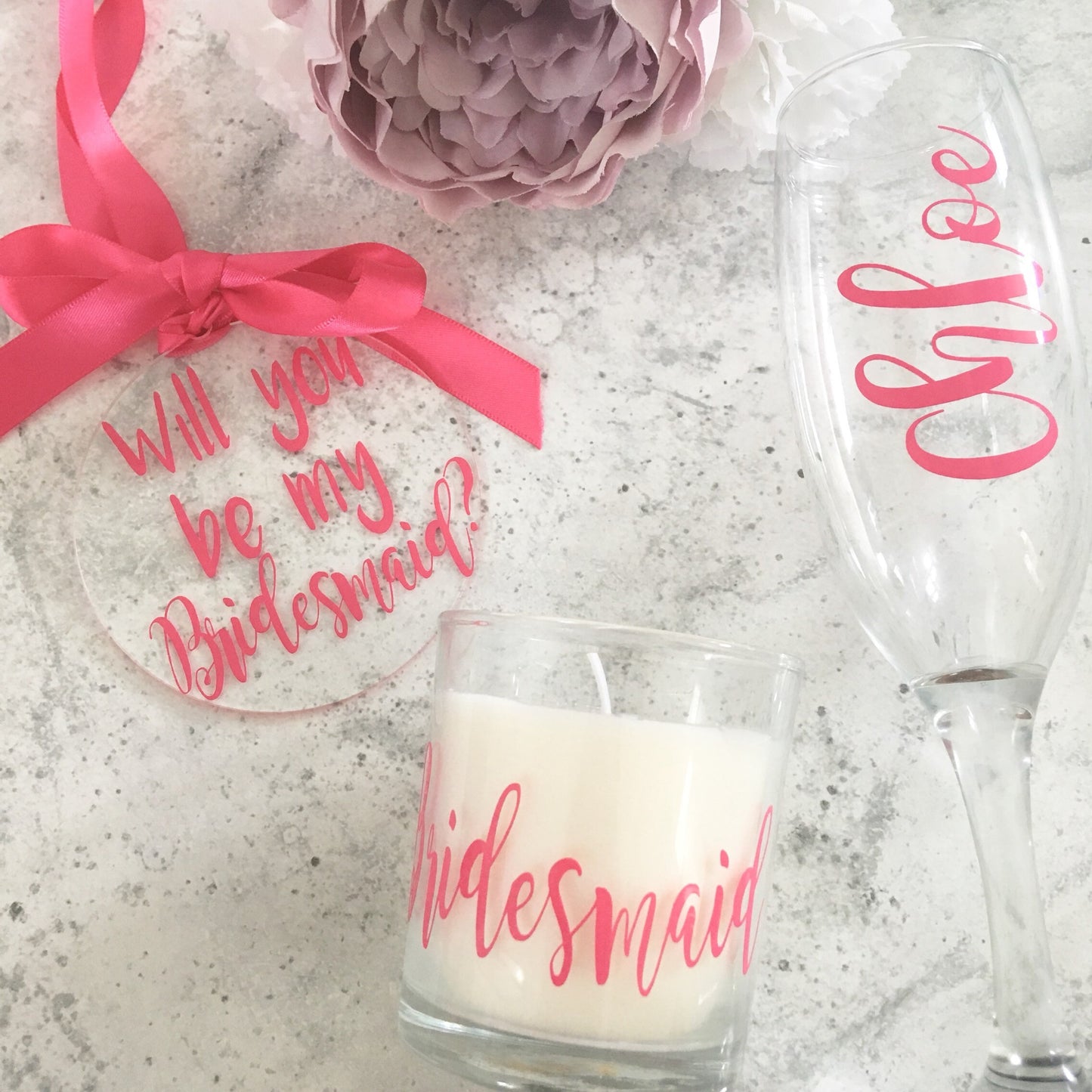Bridesmaid proposal, bridesmaid candle, personalised scented candle, bridesmaid proposal, maid of honour proposal, bridetribe gifts, bridal