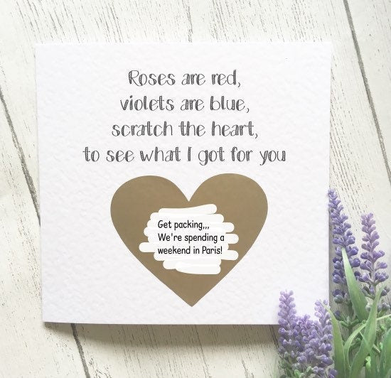 Scratch reveal card, birthday surprise card,valentines  card, reveal surprise card, girlfriend card, anniversary card,