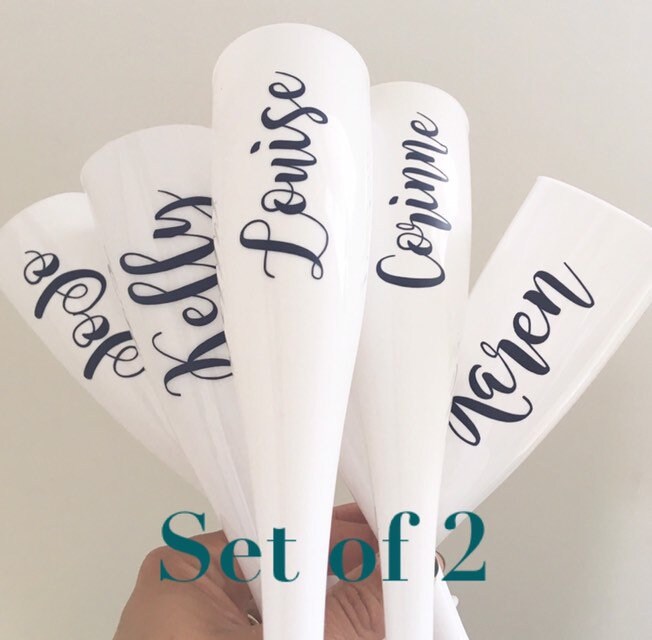 White personalised flute, champagne flutes, plastic wine glass, hen party glasses, hen weekend plastic glasses, travel wine glasses set of 2