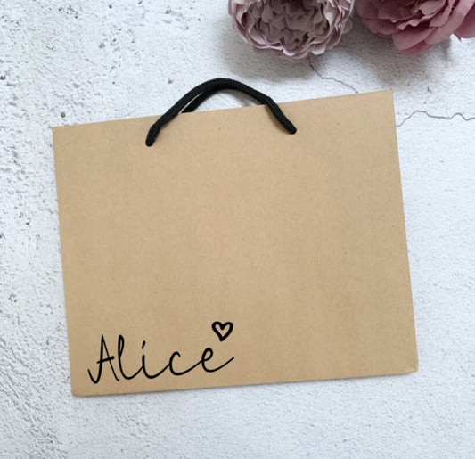 Personalised gift bag, bridal party gift bags, luxury brown kraft gift bags, bridesmaid gifts, eco friendly, birthday gift bag, named bag