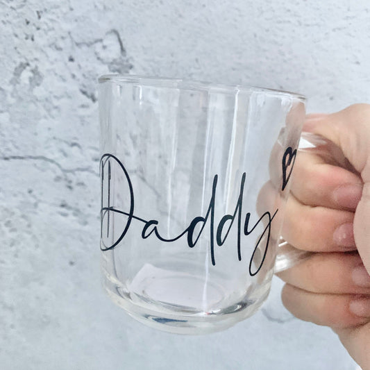 Personalised glass mug, Father’s Day gift for dad husband, birthday gift for him, tea gifts, new job gift