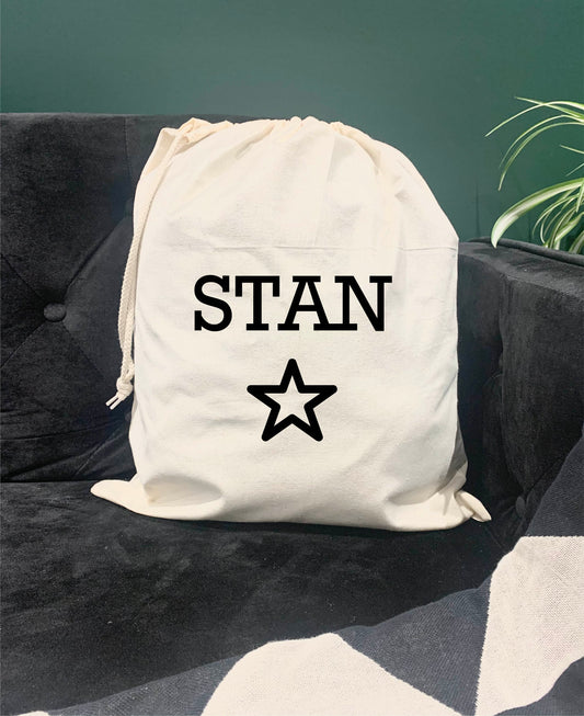 Personalised drawstring bag, children christmas toy sack, Xmas stocking fillers for kids, Christmas Eve sacks bags