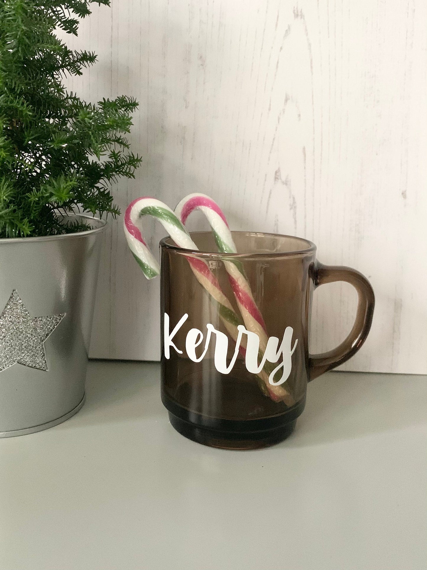 Personalised glass mug, christmas present for grandparents, nan Xmas gift, coffee mug, secret Santa gifts, coffee gifts, colleague Xmas gift
