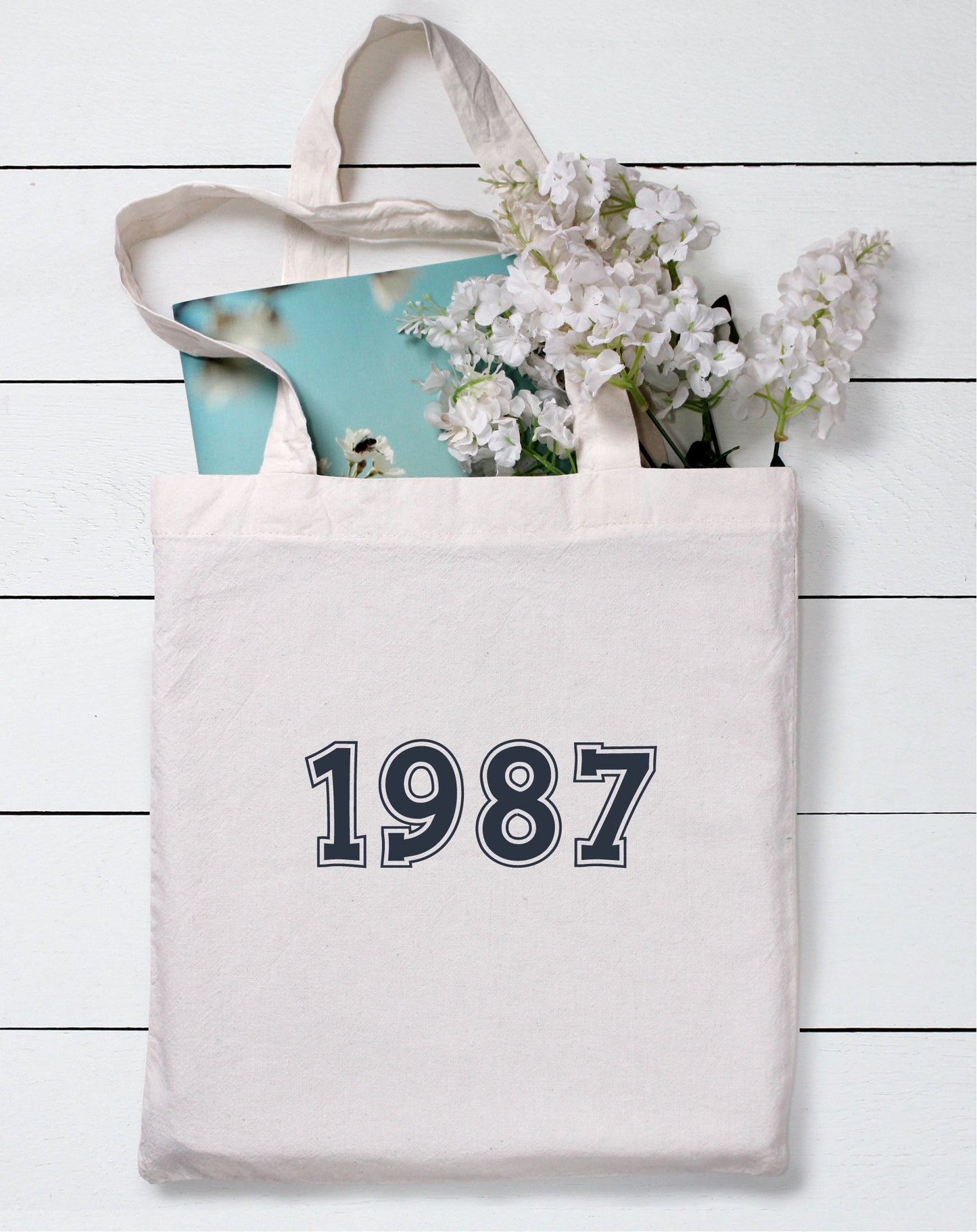 Birth year Tote Bag, personalised birthday bag, Mother’s Day gift, present for mum, daughter gifts, niece bday present, cotton bags for life