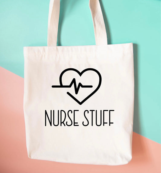 Nurse stuff tote Bag, cotton shopper bag, congrats first nursing job gift, nhs nurse gift, nurse colleague leaving gift