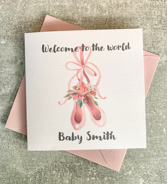 Welcome to the world card, new baby, personalised baby card, baby girl card, newborn baby card, new mum card, congrats on baby card