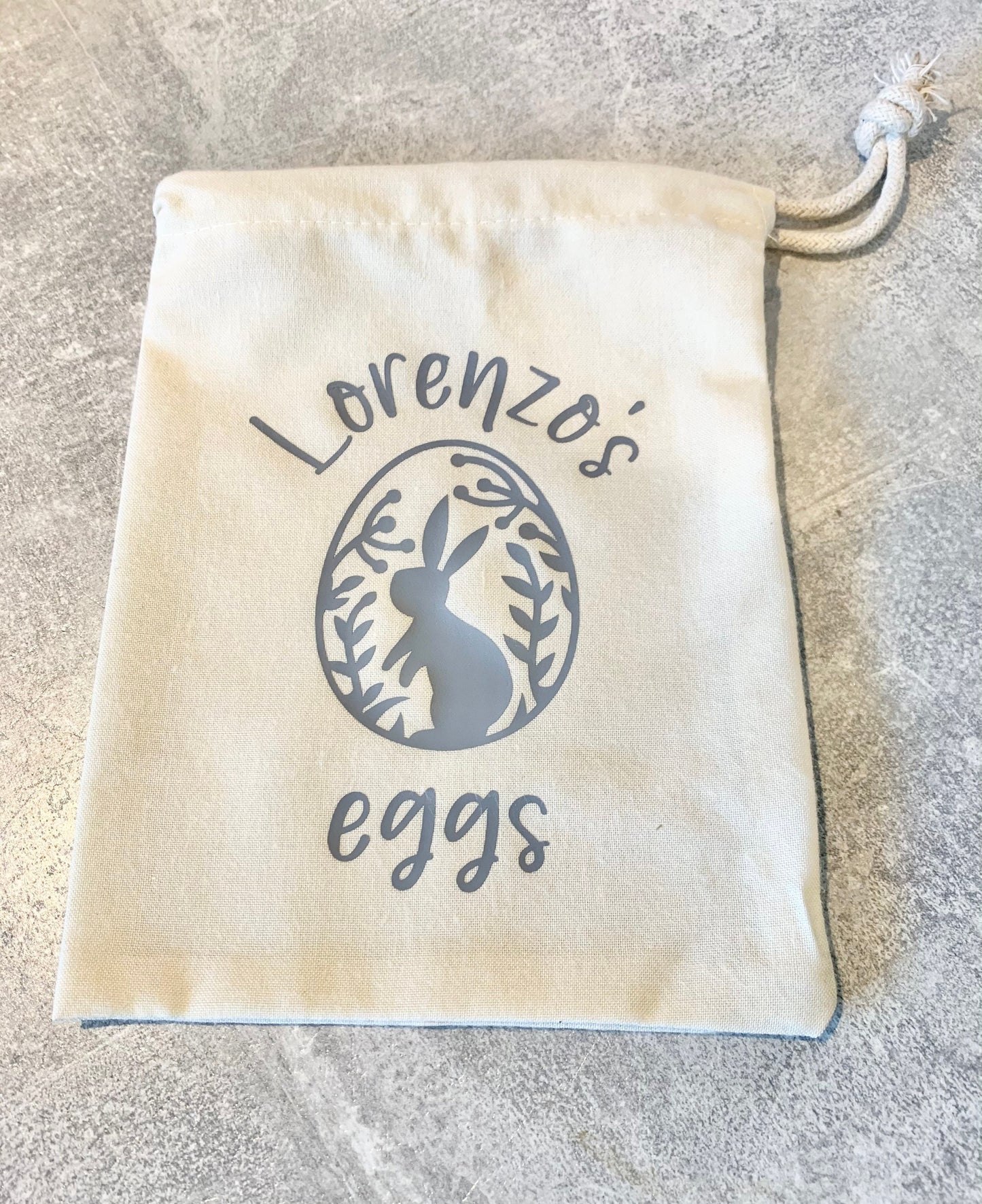 Easter egg bag, personalised Easter egg hunt bag, drawstring Easter cotton bag, Easter party bag, chocolate treat bag choc eggs sack, Kids