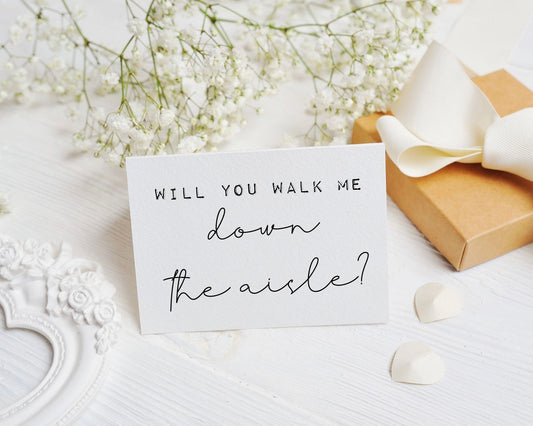 Will you walk me down the aisle card, dad walk me down wedding aisle, dad wedding card, to my dad on wedding day, step dad walk down aisle