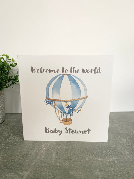 Welcome to the world card, new baby, personalised baby card, baby boy card, newborn baby card, new mum card, congrats on baby card