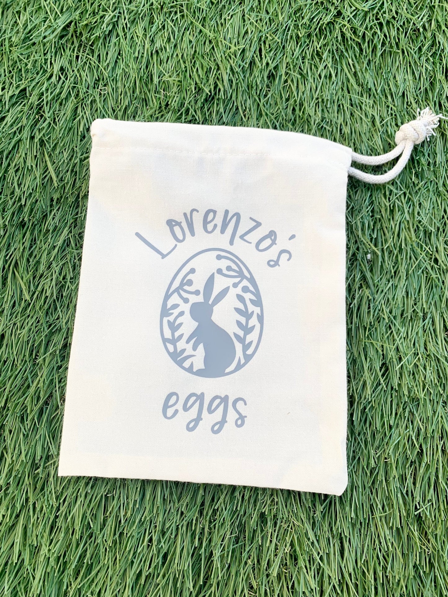 Easter egg bag, personalised Easter egg hunt bag, drawstring Easter cotton bag, Easter party bag, chocolate treat bag choc eggs sack, Kids
